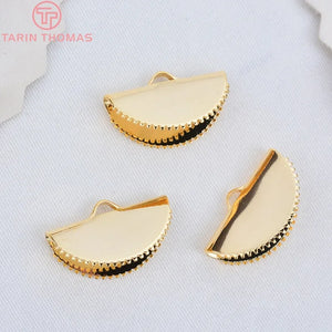 10PCS 24K Brass Arc-shaped Rope End Closure Hook High Jewellery Accessories
