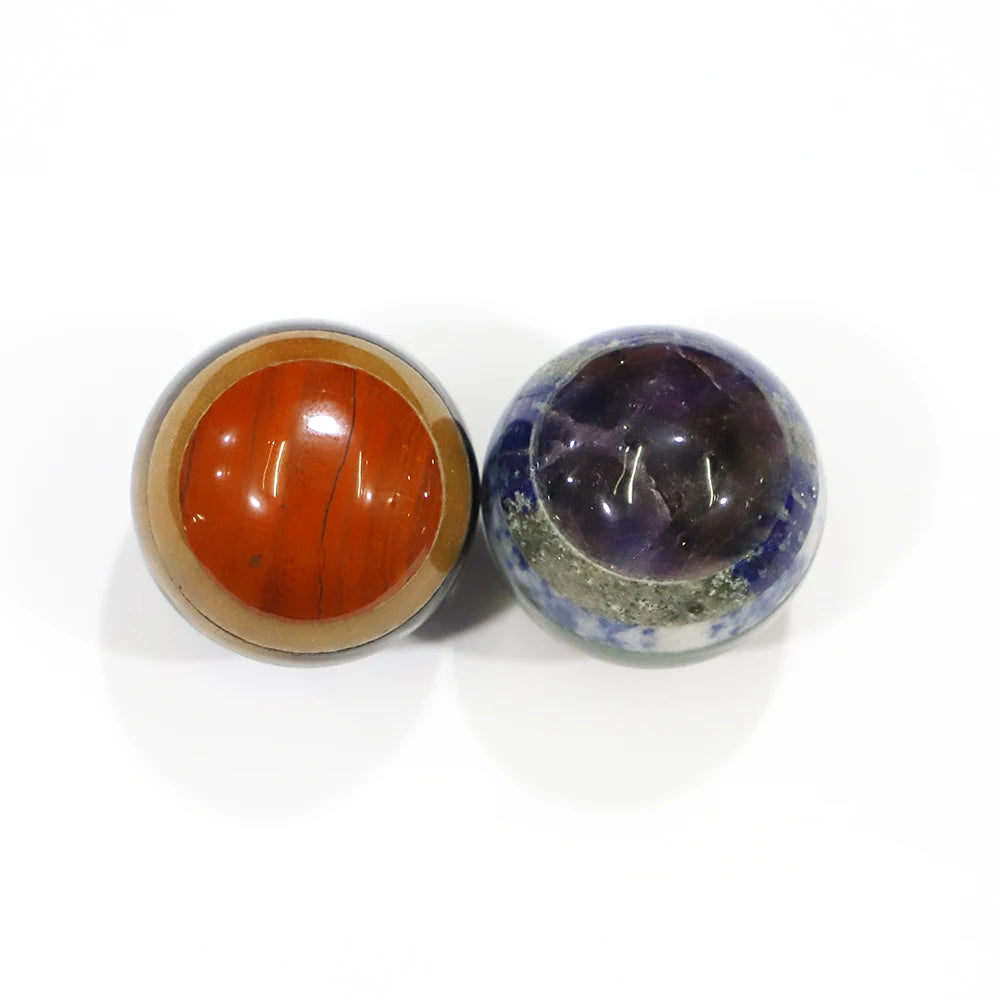 32MM 7 Chakras Crystal Ball Gem Therapy Decor Ornaments