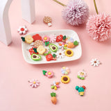 32pcs Resin Pendants Flower Cactus Sunflower Mushroom Carrot