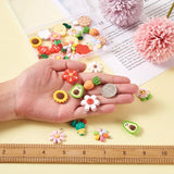 32pcs Resin Pendants Flower Cactus Sunflower Mushroom Carrot