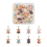 32Pcs Enamel Tortoise Charms Animal Pendant Earring Keychain Accessories