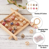 32Pcs Pearl Round Charms with Brass Findings for DIY Jewelry Making