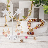 32Pcs Pearl Round Charms with Brass Findings for DIY Jewelry Making