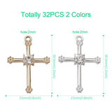 32Pcs Cross Charms Religious Pendants for Jewelry Making