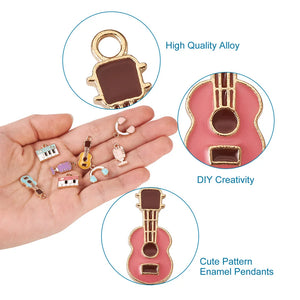 32Pcs Music Enamel Charms for DIY Jewelry Making