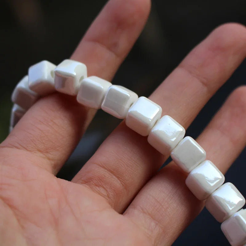 32Pcs/Lot Ceramic Beads Cube Multi-color Jewelry Making