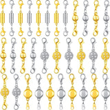 32Pcs Magnetic Lobster Clasps Jewelry Extenders Rhinestone Ball Magnetic Clasps