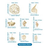 32Pcs Metal Alloy Leaves Charms for Jewelry Making