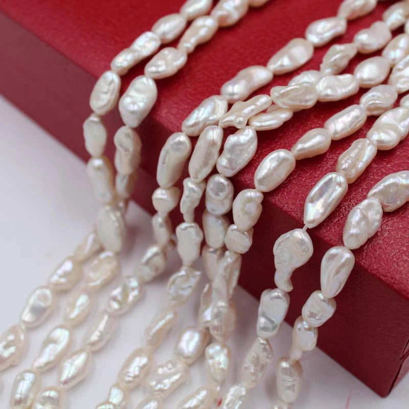 32Pcs 6X10MM Baroque Freshwater Pearl Earring Charms Necklace Beads