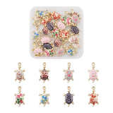 32Pcs Tortoise Elephant Zinc Alloy Enamel Charms DIY Jewelry Making