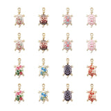 32Pcs Tortoise Elephant Zinc Alloy Enamel Charms DIY Jewelry Making