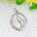 32X44mm Oval Patchwork Abalone Sea Shells Pearl Pendant for Jewelry Making