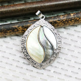 32X44mm Oval Patchwork Abalone Sea Shells Pearl Pendant for Jewelry Making