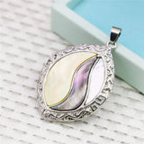 32X44mm Oval Patchwork Abalone Sea Shells Pearl Pendant for Jewelry Making