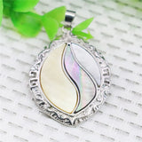 32X44mm Oval Patchwork Abalone Sea Shells Pearl Pendant for Jewelry Making