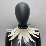 Gothic Lace Feather Necklace Scarf Choker