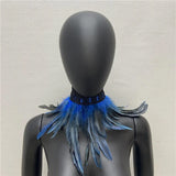Gothic Lace Feather Necklace Scarf Choker
