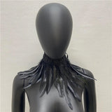 Gothic Lace Feather Necklace Scarf Choker