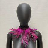 Gothic Lace Feather Necklace Scarf Choker