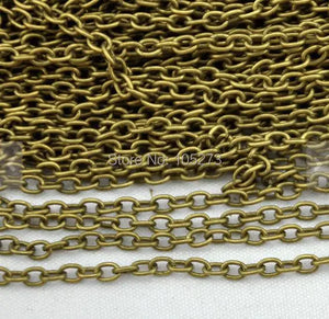 32ft Antique Bronze Flat Cable Link Chain Jewelry Findings