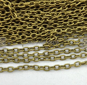 32ft Antique Bronze Flat Cable Link Chain Jewelry Findings