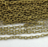 32ft Antique Bronze Flat Cable Link Chain Jewelry Findings