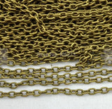 32ft Antique Bronze Flat Cable Link Chain Jewelry Findings