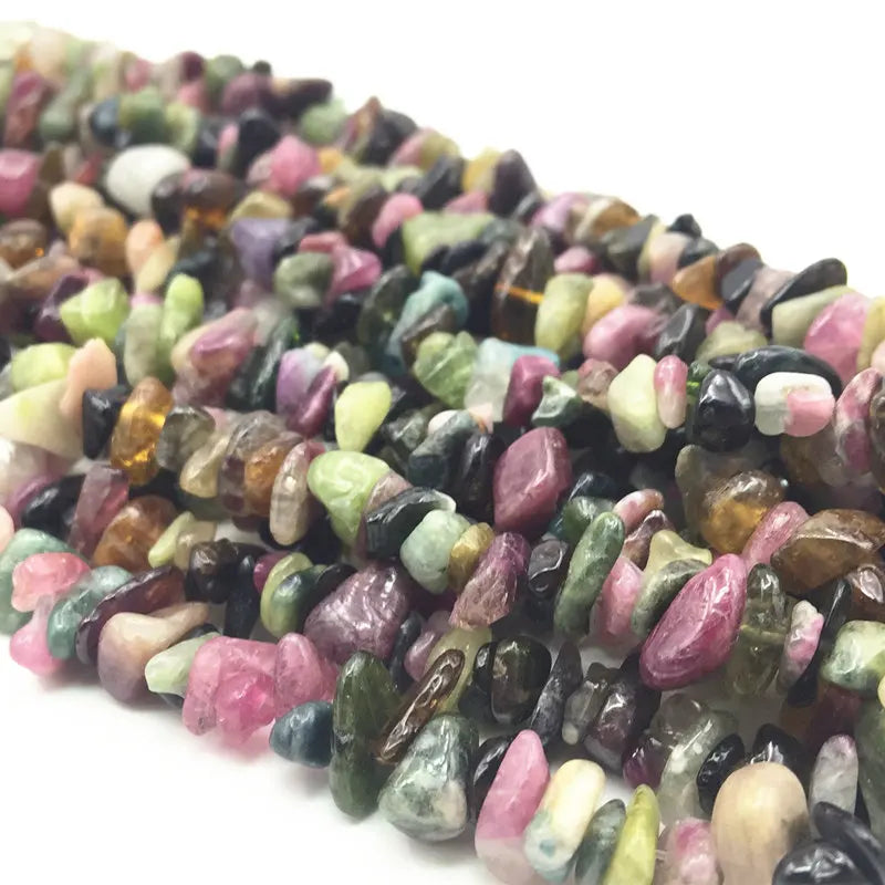 32inch Tourmaline Freeform Chips 5-7mm Gravel Beads Strand