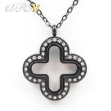 32mm Magnetic Closure Stainless Steel Glass Charm Locket Necklace