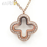 32mm Magnetic Closure Stainless Steel Glass Charm Locket Necklace