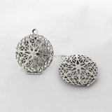 32mm Round Stainless Steel Filigree Locket Pendant Aromatherapy Diffuser
