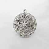 32mm Round Stainless Steel Filigree Locket Pendant Aromatherapy Diffuser