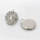 32mm Round Stainless Steel Filigree Locket Pendant Aromatherapy Diffuser