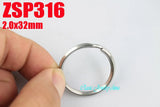 32mm Stainless Steel Rhombus Key-Ring Split Key Rings 100pcs