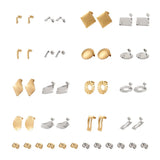 32pcs Stainless Steel Earring Findings Mix Shape with Ear Nuts