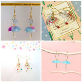 32pcs Acrylic Umbrella Pendants with Earring Hooks for DIY Jewelry Making
