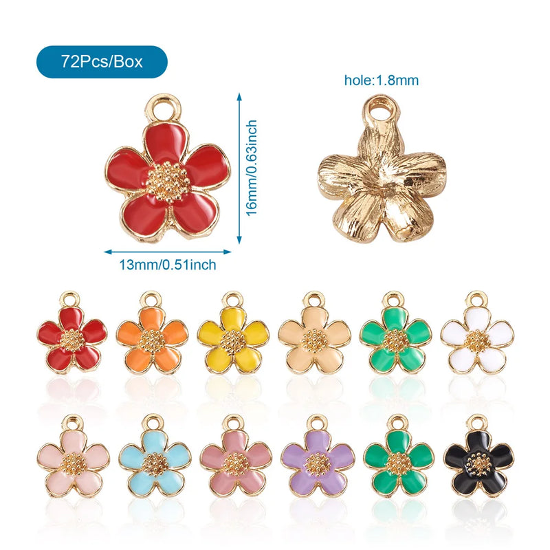 32pcs Cherry Enamel Pendants DIY Accessory Mixed Colors 18x13x3mm