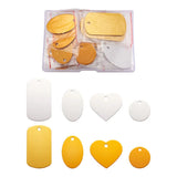 32pcs Aluminum Blank Stamping Tags Charm Pendants for Necklace Jewelry Making