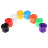 32pcs Mixed Hollow Rubber Key Covers Multicolor Elastic Keyring Case