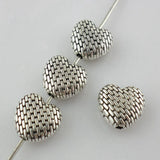 32pcs Tibetan Silver Heart Shape Charm Spacer Beads 9x9mm
