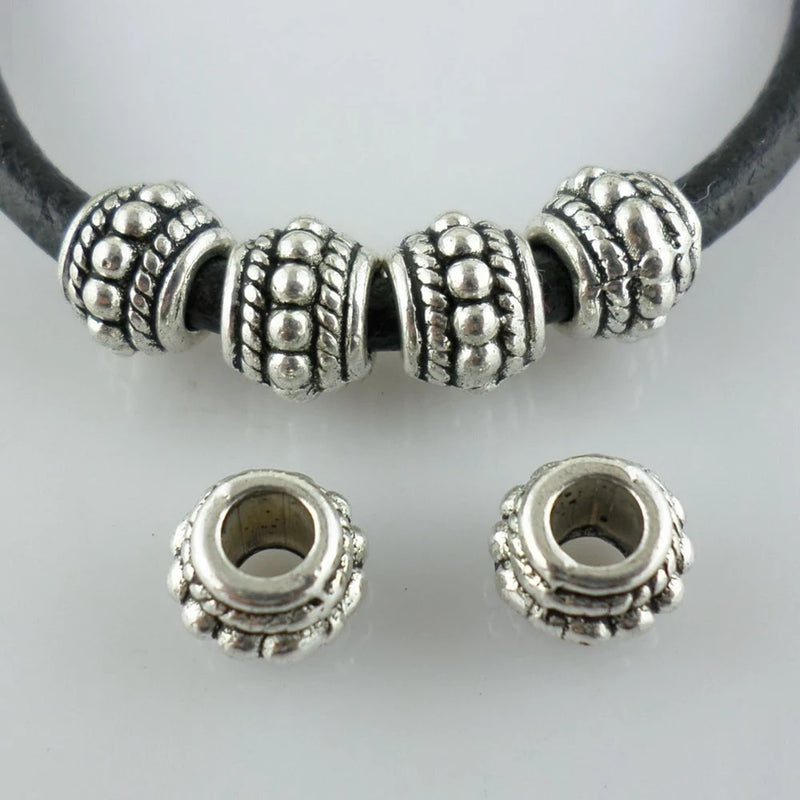 32pcs Tibetan Silver Spacer Beads 6x8mm for Charm Bracelet Findings