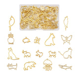 32pcs Animal Pressed Flower Frame Pendants DIY UV Resin Necklace Jewelry