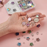 32pcs Enamel Paw Prints Pendants for DIY Jewelry Making