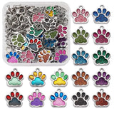 32pcs Enamel Paw Prints Pendants for DIY Jewelry Making