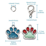 32pcs Enamel Paw Prints Pendants for DIY Jewelry Making