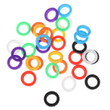 32pcs Multicolor Hollow Rubber Key Covers Soft Silicone Keyring