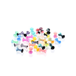 32pcs Mixed Colors Silicone Ear Flesh Tunnel Plug Piercings 3-25MM