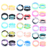 32pcs Mixed Colors Silicone Ear Flesh Tunnel Plug Piercings 3-25MM