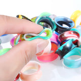 32pcs Mixed Colors Silicone Ear Flesh Tunnel Plug Piercings 3-25MM