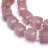 32pcs Strand Strawberry Quartz Labradorite Cube Beads Bracelet DIY